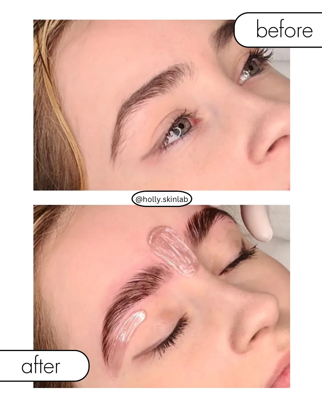 Brow Lamination im Holly Skinlab, geformte Augenbrauen